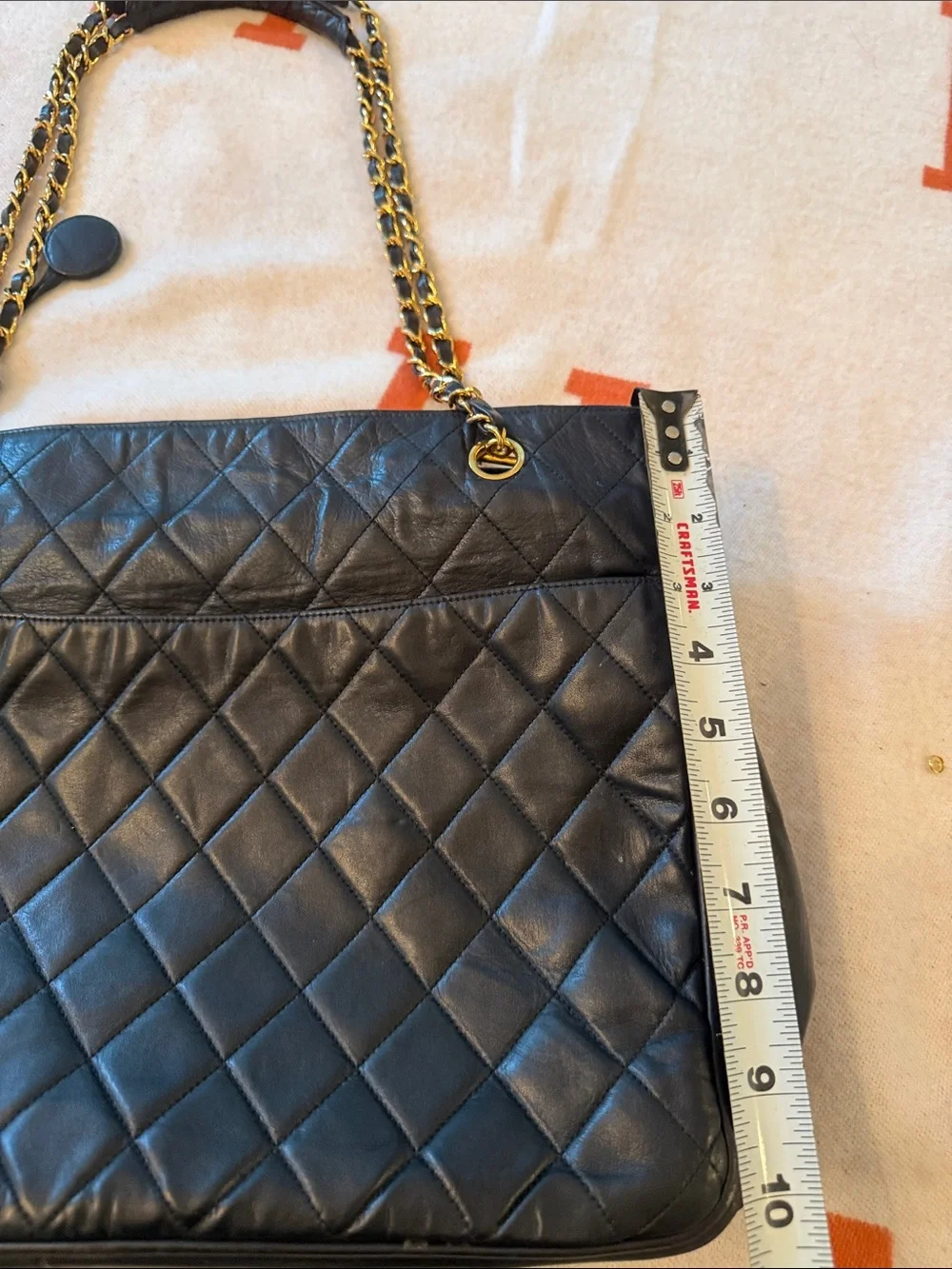 CHANEL Black Quilted Leather Shoulder Bag with Gold Chain late 80s-early 90’s